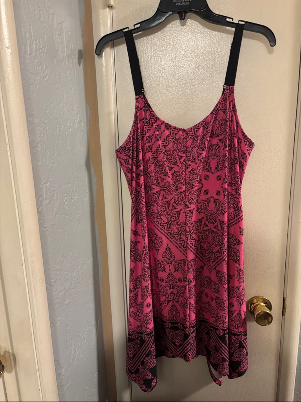 Apt. 9 Hot Pink Dress with Black Floral Print